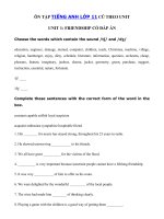 Tải Bài tập tiếng Anh lớp 11 Unit 1 Friendship hệ 7 năm - Bài tập Unit 1 lớp 11 Friendship có đáp án