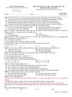 Đề thi học kì 1 môn Sinh học 10 năm 2020-2021 có đáp án - Trường THPT chuyên Huỳnh Mẫn Đạt (Khối cơ bản)