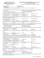 Đề thi học kì 1 môn Hóa học 12 năm 2019-2020 có đáp án - Trường THPT Ngô Gia Tự