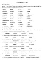 BÀI tập TRẮC NGHIỆM ANH 10  tđ 