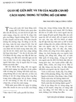 Quan hệ giữa đức và tài của người cán bộ cách mạng trong tư tưởng Hồ Chí Minh