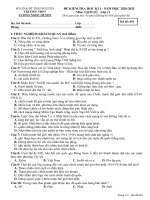Đề thi học kì 1 môn Lịch sử 11 năm 2020-2021 có đáp án - Trường THPT Lương Ngọc Quyến