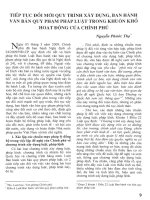 Tiếp tục đổi mới quy trình xây dựng, ban hành văn bản quy phạm pháp luật trong khuôn khổ hoạt động của chính phủ.