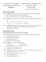 Đề thi học kì 1 môn Hóa học 11 năm 2019-2020 có đáp án - Trường THPT Nguyễn Chí Thanh