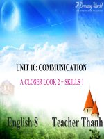 English 8- unit 10- A closer look 2+ Skills 1