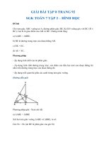 Bài tập 8 trang 92  sgk Toán 7 tập 2: Cho tam giác ABC vuông tại A...