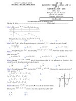 Đề khảo sát chất lượng Toán 12 lần 2 năm 2019 – 2020 trường Lý Nhân Tông – Bắc Ninh