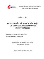 PHÂN TÍCH SỰ KHÁC BIỆT CỦA INCOTERM 2020 SO VỚI INCOTERM 2010