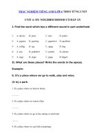 Tải Bài tập tiếng Anh 6 Unit 4: My neighbourhood - Bài tập Unit 4 lớp 6 My neighbourhood có đáp án