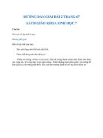 Hướng dẫn giải bài 2 trang 67 sgk Sinh học 7