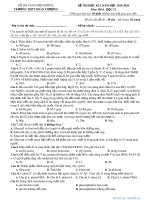 Đề thi học kì 1 môn Hóa học 12 năm 2019-2020 có đáp án - Trường THPT Đoàn Thượng