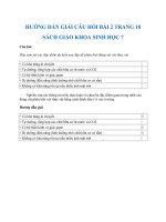 Hướng dẫn trả lời câu hỏi bài 2 trang 10 sgk Sinh học 7