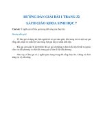Hướng dẫn giải bài 1 trang 32 sgk Sinh học 7