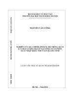 Nghiên cứu quá trình áp dụng hệ thống quản lý chất lượng haccp tại công ty cổ phần xuất nhập khẩu thủy sản quảng ninh 