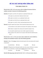 Tải Đề thi thử tốt nghiệp THPT lần 4 môn tiếng Anh trường THPT Hàn Thuyên - Đề thi tiếng Anh THPT Quốc Gia 2020 có đáp án