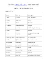 Tải Từ vựng Unit 1 lớp 11 The Generation Gap - Vocabulary - Phần từ vựng - Unit 1 Tiếng Anh 11 mới The Generation Gap