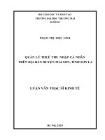 quản lý thuế thu nhập cá nhân trên địa bàn huyện mai sơn, tỉnh sơn la 
