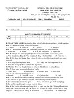 Đề thi học kì 1 môn Sinh học 10 năm 2020-2021 có đáp án - Trường THPT Ngô Gia Tự