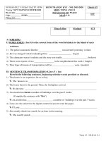 Đề thi học kì 1 môn Tiếng Anh 11 năm 2019-2020 có đáp án - Trường THPT Nguyễn Chí Thanh