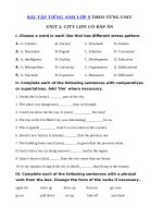 Tải Bài tập nâng cao tiếng Anh 9 Unit 2 City Life - Bài tập Unit 2 lớp 9 City life nâng cao có đáp án