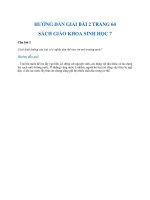 Hướng dẫn giải bài 2 trang 64 sgk Sinh học 7