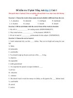 Tải Đề kiểm tra 15 phút Tiếng Anh lớp 11 Unit 1 - Tiếng Anh lớp 11 Unit 1:THE GENERATION GAP