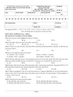 Đề thi học kì 1 môn Hóa học 12 năm 2019-2020 có đáp án - Trường THPT Nguyễn Chí Thanh (Khối KHTN)