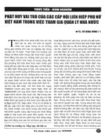 Phát huy vai trò của các cấp Hội liên hiệp phụ nữ Việt Nam trong việc tham gia quản lý nhà nước.