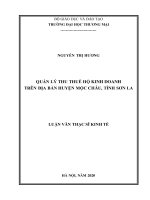 quản lý thu thuế hộ kinh doanh trên địa bàn huyện mộc châu, tỉnh sơn la 