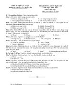 đề thi vật  lý 6 ĐỀ KIỂM TRA GIỮA HỌC KỲ I NĂM HỌC 2011 - 2012