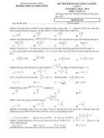 [Toánmath.com] - Đề thi KSCL lần 3 Toán 12 năm 2018 – 2019 trường THPT Lý Nhân Tông – Bắc Ninh