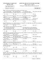 Đề thi học kì 2 môn Vật lí 12 năm 2019-2020 có đáp án - Sở GD&ĐT Quảng Nam