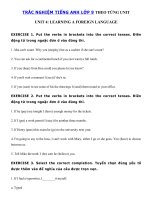 Tải Bài tập tiếng Anh lớp 9 Unit 4 Learning a foreign language - Bài tập Unit 4 lớp 9 Learning a foreign language có đáp án