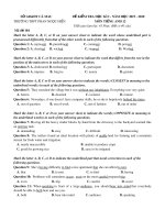 Đề thi học kì 1 môn Tiếng Anh 12 năm 2019-2020 có đáp án - Trường THPT Phan Ngọc Hiển