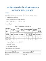 Hướng dẫn trả lời câu hỏi bài 2 trang 9 sgk Sinh học 7