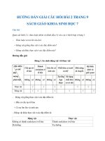 Hướng dẫn trả lời câu hỏi bài 2 trang 9 sgk Sinh học 7