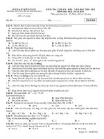 Đề thi học kì 1 môn Hóa học 10 năm 2020-2021 có đáp án - Trường THPT chuyên Huỳnh Mẫn Đạt (Khối cơ bản)