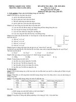 đề thi vật  lý 6 ĐỀ KIỂM TRA HKI – NH: 2015-2016