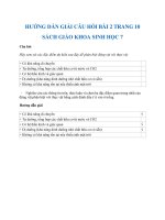 Hướng dẫn trả lời câu hỏi bài 2 trang 10 sgk Sinh học 7