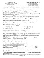 Đề thi học kì 1 môn Toán 11 năm 2019-2020 có đáp án - Trường THPT Nguyễn Huệ (Đắk Lắk)
