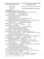 Đề thi học kì 1 môn Lịch sử 10 năm 2020-2021 có đáp án - Trường THPT Lạc Long Quân