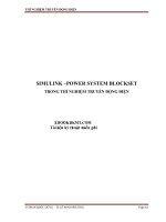 Simulink Power system Blockset  trong thí nghiệm truyền động điện