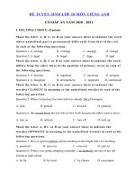 Tải Đề ôn thi vào lớp 10 môn tiếng Anh Sở GD&ĐT Thành phố Hà Nội số 15 - Đề thi tiếng Anh vào lớp 10 Hà Nội có đáp án
