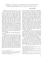 Vị trí, vai trò của chính quyền địa phương trong hệ thống các cơ quan nhà nước.