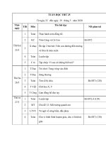 Lịch báo giảng lớp 2 theo chương trình giảm tải năm 2020 - Tuần 25