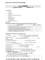 NỘI DUNG BÀI HỌC MÔN ANH 7 - TUẦN 28