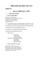 NỘI DUNG BÀI HỌC MÔN LÝ 8 - TUẦN 27