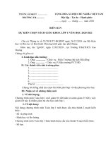 Mẫu biên bản lựa chọn sách giáo khoa lớp 1 năm học 2020 - 2021