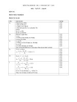 Kiểm tra vật  lý 10 10 lan 1 - hk1 - 17-18 - dap an tu luan