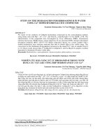 NGHIÊN CỨU KHẢ NĂNG XỬ LÝ RHODAMIN-B TRONG NƯỚC  BẰNG CÁC VẬT LIỆU TỔNG HỢP HYDROTANXIT CẤY Cu2+